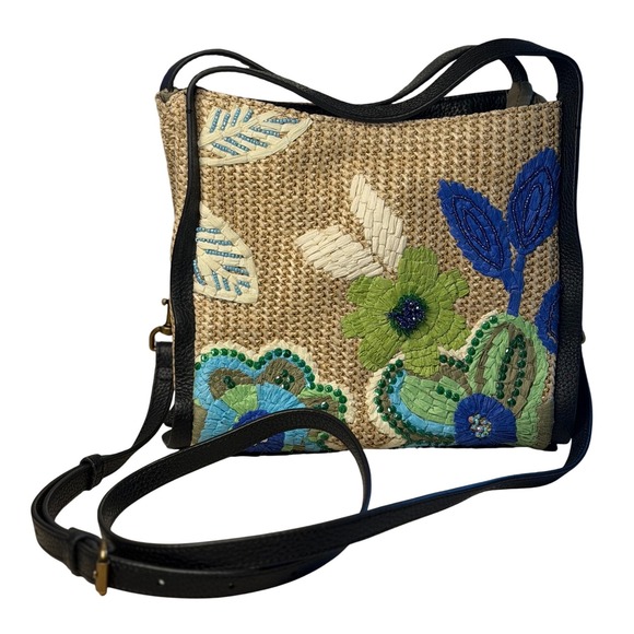 American Leather Co. Handbags - American Leather Co. Auburn Novelty Convertible Crossbody Cool Lagoon Raffia OS
